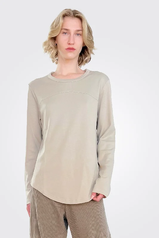 women's tops for evening soireesSemi Thick Long Sleeve Tee - Stone