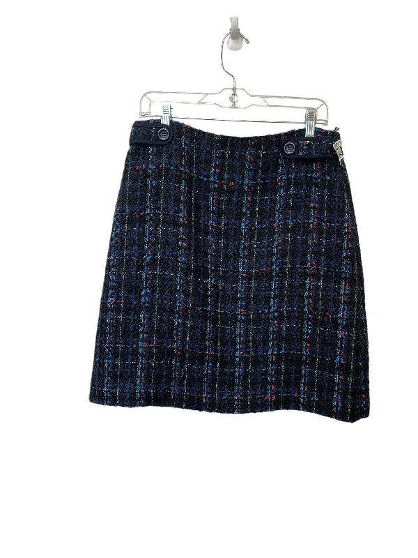 women's checked skirtsSkirt Mini & Short By Ann Taylor In Black & Blue, Size: 8