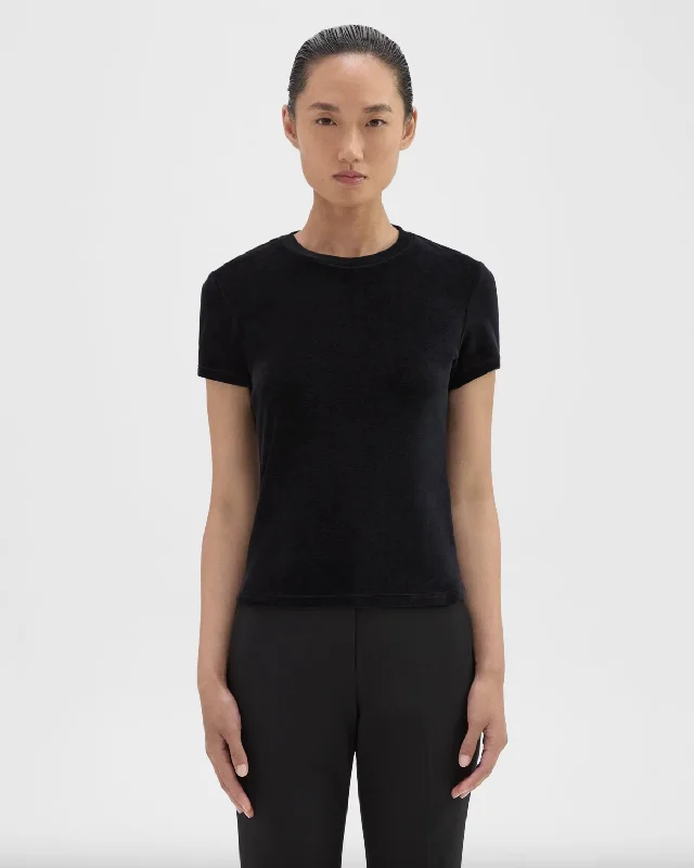 women's tops for those who want to show off their figure in a flattering wayVelour Tiny Tee - Black