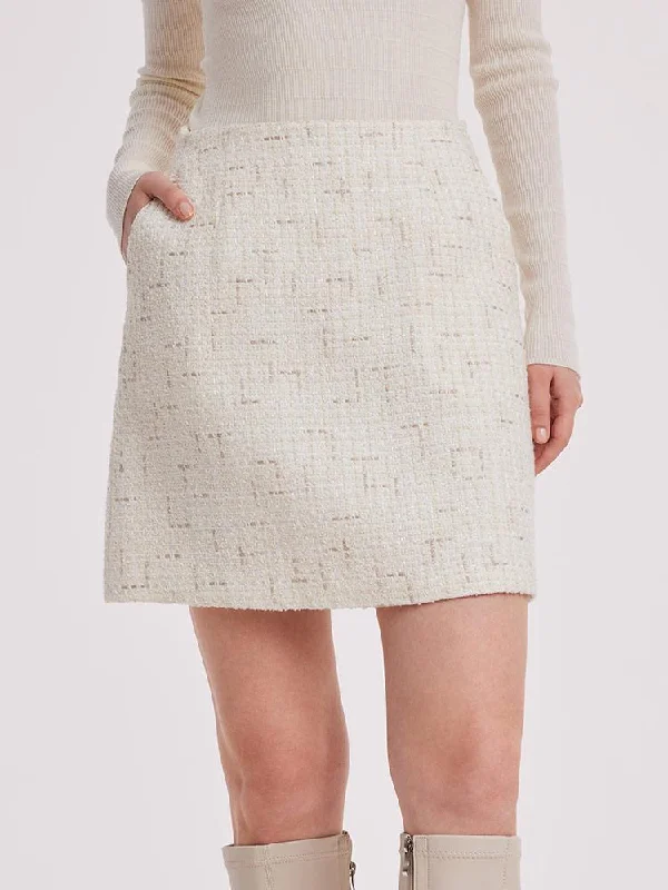 women's floral skirtsWhite A-Line Tweed Mini Skirt