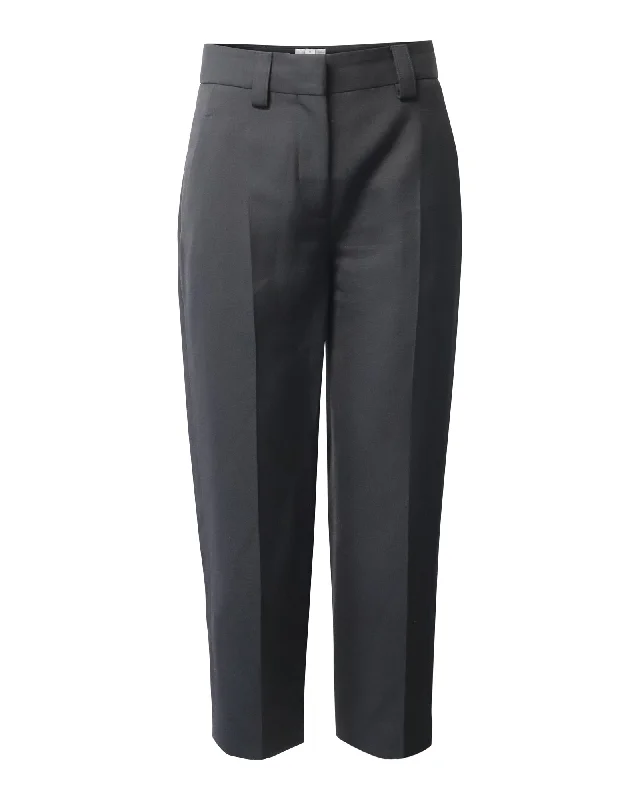 women's solid-color pantsAcne Studios Slim Fit Trousers in Black Polyester