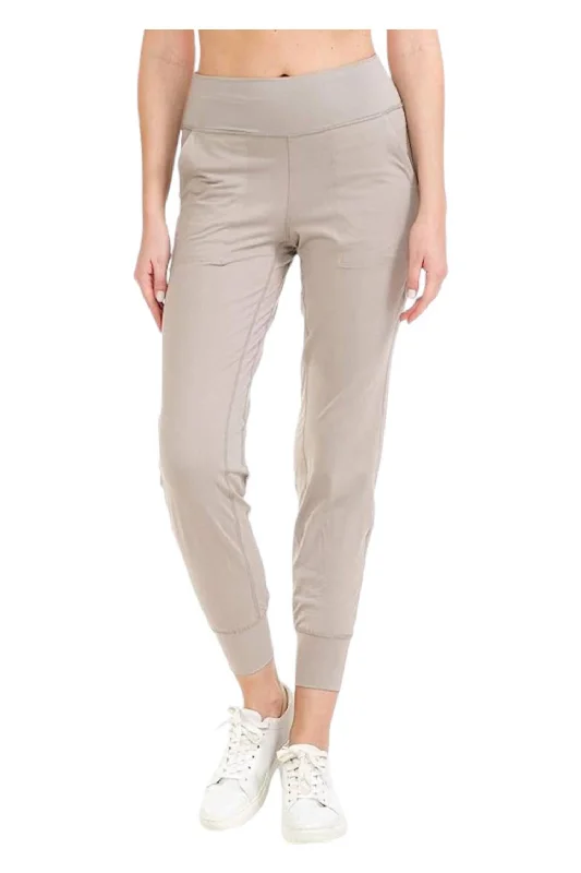 women's denim pantsAthleisure With Pockets Joggers In Sand