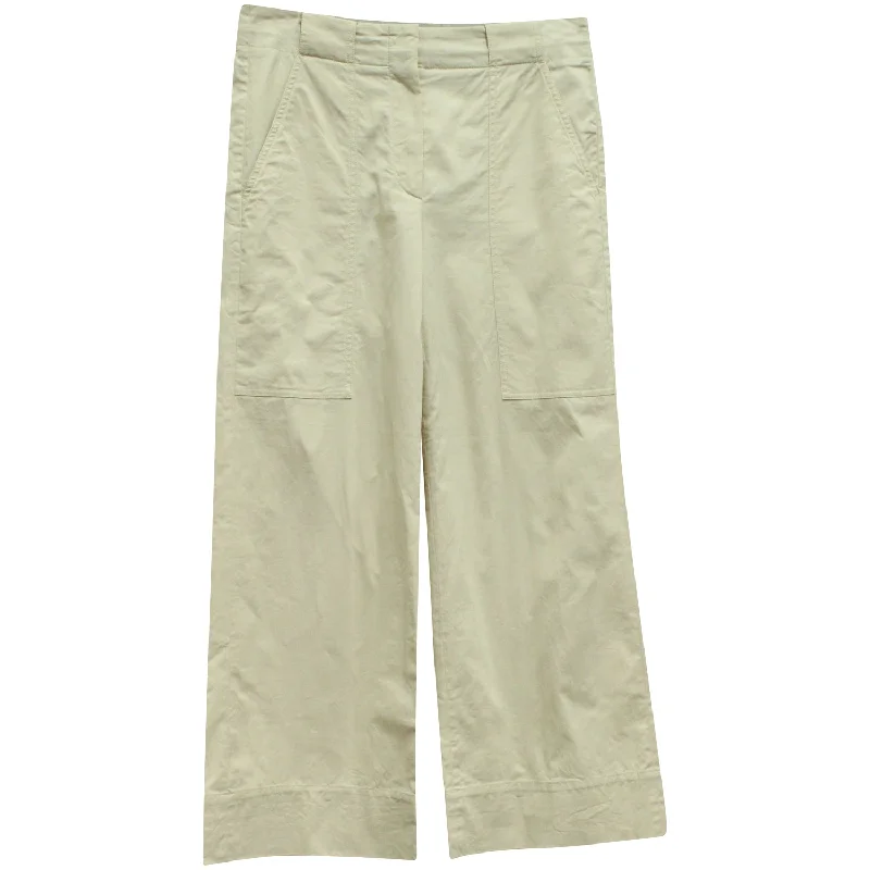 women's elastic waist pantsBrunello Cucinelli Wide Leg Pants in Beige Cotton