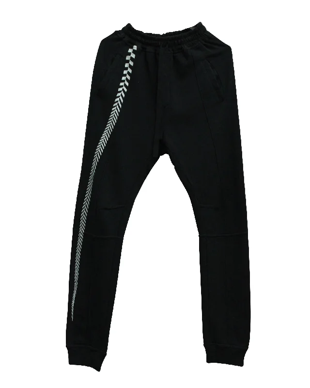 women's breathable pantsHaider Ackermann Embroidered Lounge Pants in Black Cotton