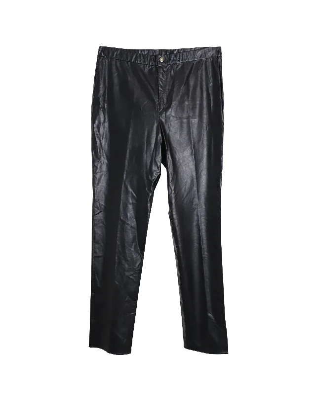 women's hot pantsIsabel Marant Etoile Slim Fit Trousers in Black Faux Leather