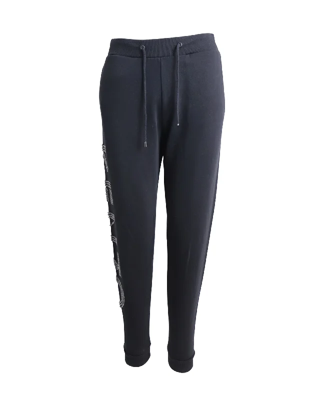 women's sustainable pantsKenzo Logo Printed Joggers in Black Cotton