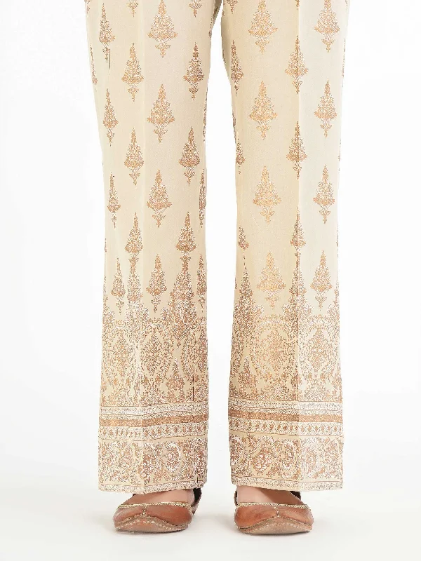 women's wool pantsPaste Print Cambric Plazzo (Pret)