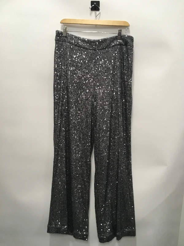 women's polyester pantsPants Wide Leg By Loft In Silver, Size: 10