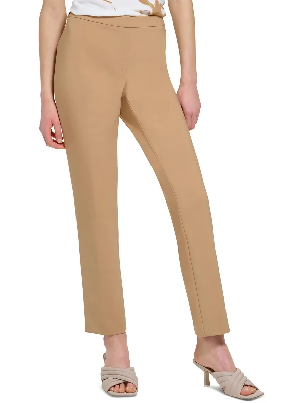 women's lace-up pantsPetites Womens Slim Mid Rise Dress Pants