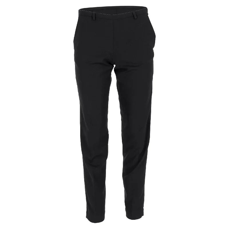 women's leather pantsPrada Mid-Waist Straight-Leg Trousers in Black Wool