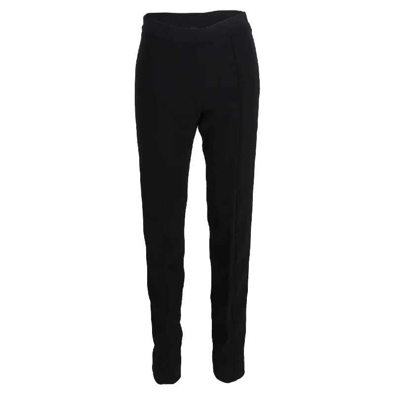 women's low-slung pantsProenza Schouler High-Waisted Slim-Leg Trousers in Black Wool