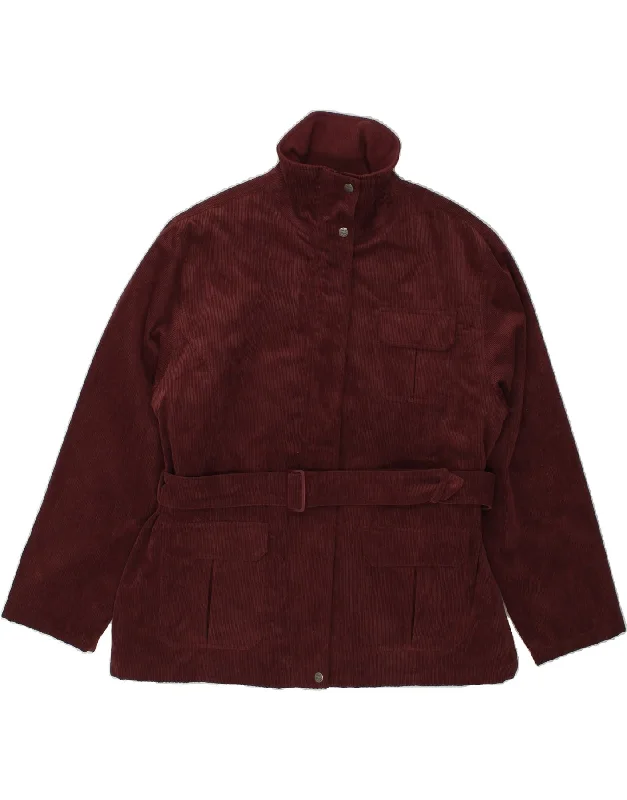 women's stylish coatsJACK MURPHY Womens Corduroy Jacket UK 18 XL Burgundy Cotton