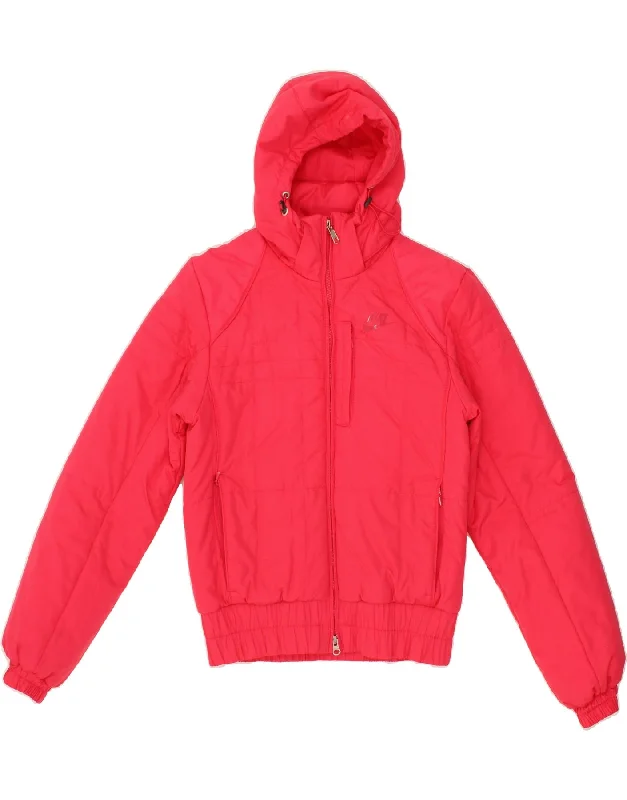 women's bomber jackets and coatsNIKE Womens Hooded Padded Jacket UK 8/10 Small Pink Polyester