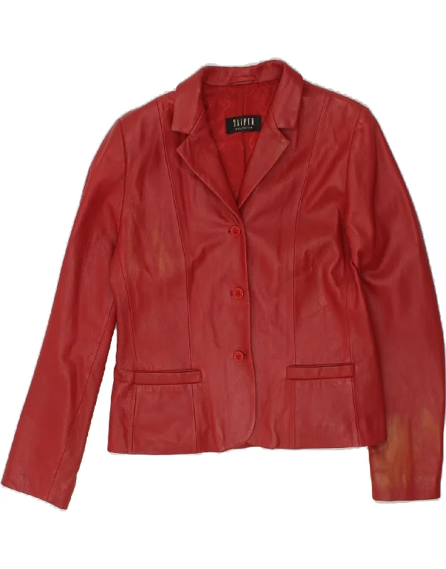 women's coats for fall and winter transitionsTAIFUN Womens Leather Jacket UK 16 Large Red Leather