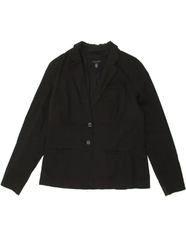 women's coats for skiingTOMMY HILFIGER Womens 2 Button Blazer Jacket UK 18 XL Black Cotton