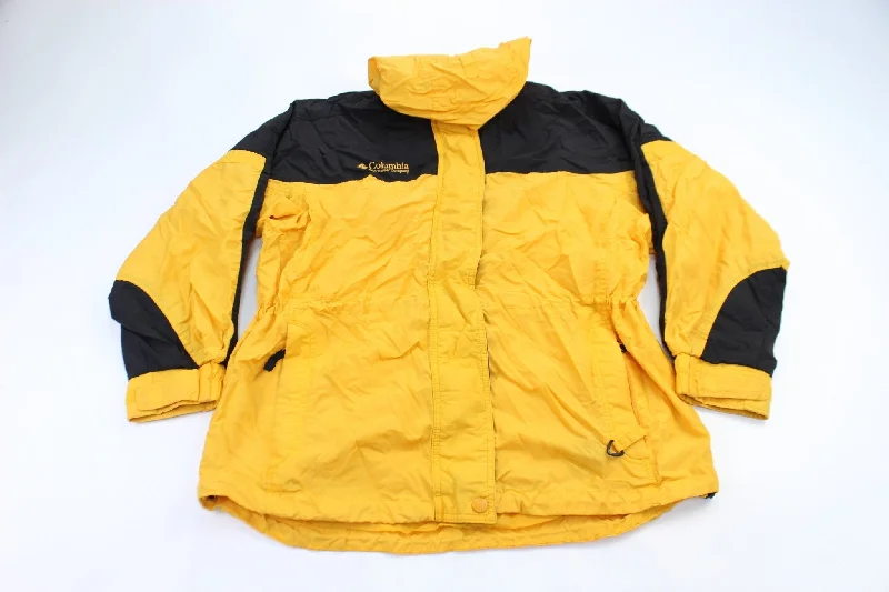 cozy women's coatsWomen's Columbia Sportswear Company Embroidered Logo Yellow & Black Jacket