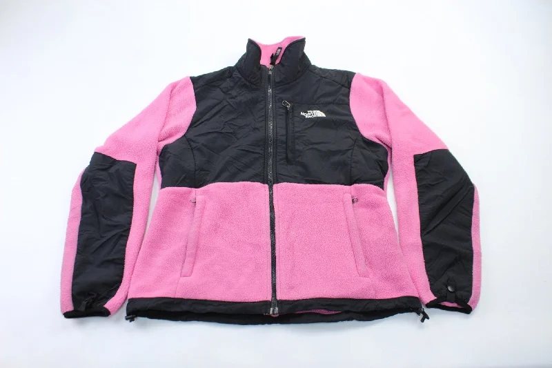 women's coats for those who love to experiment with fashionWomen's The North Face Embroidered Logo Pink & Black Jacket