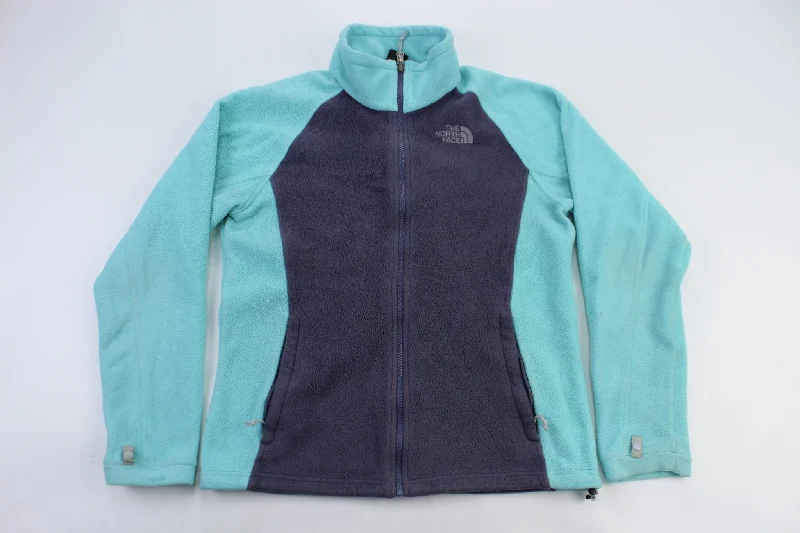 women's coats made in ethical factoriesWomen's The North Face Grey & Aqua Blue Fleece Jacket