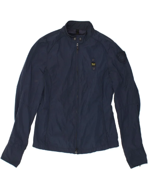 women's coats with button-down frontsBLAUER Womens Bomber Jacket UK 12 Medium Navy Blue