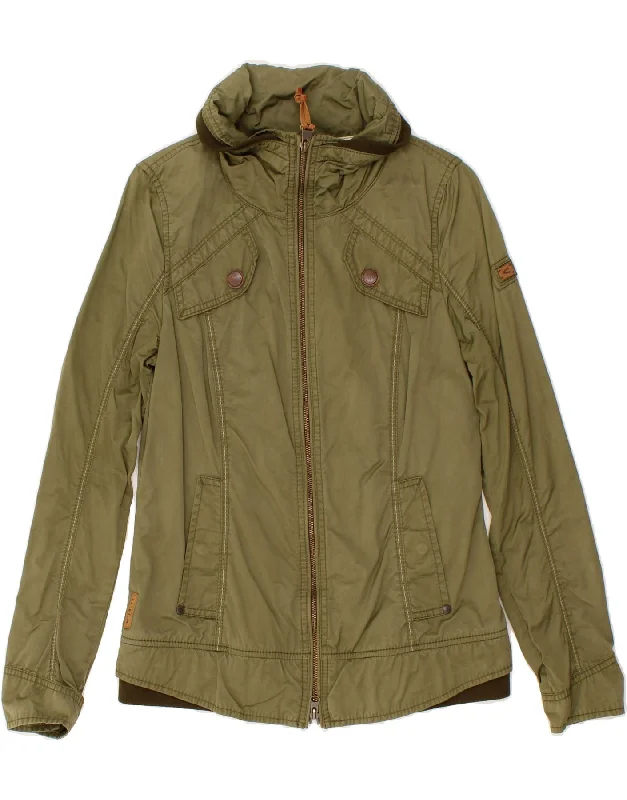 women's coats for ice skatingCAMEL ACTIVE Womens Utility Jacket EU 38 Medium Khaki Cotton