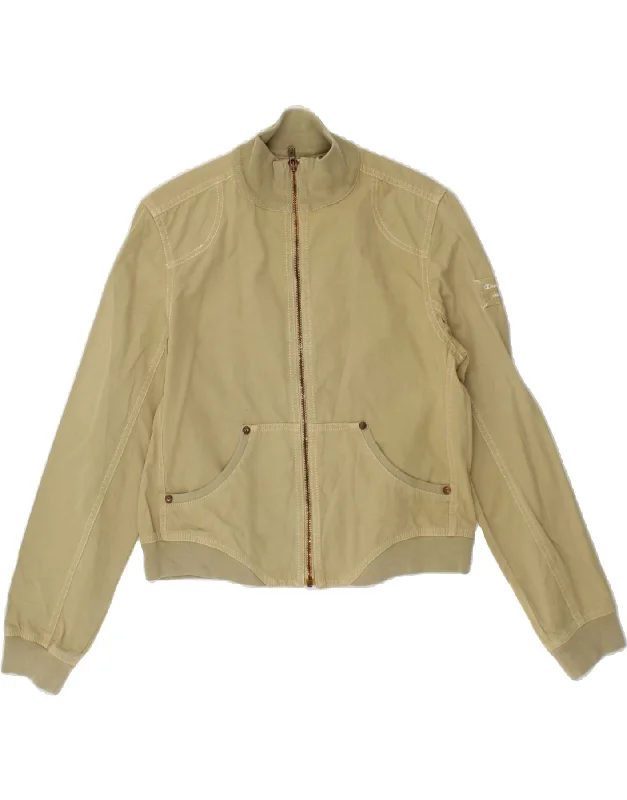 plus-size women's coatsCHAMPION Womens Bomber Jacket UK 14 Medium Khaki Cotton