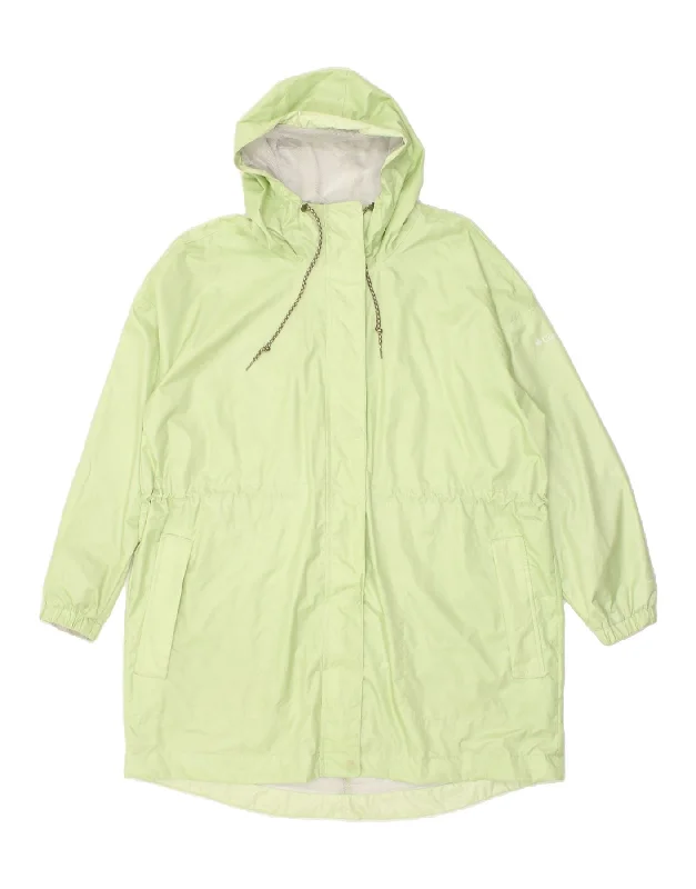 women's coats for ice skatingCOLUMBIA Womens Hooded Raincoat UK 20 2XL Green Nylon