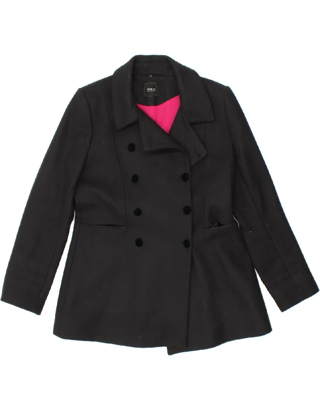 women's coats with button-down frontsGUESS Womens Pea Coat UK 14 Medium Black