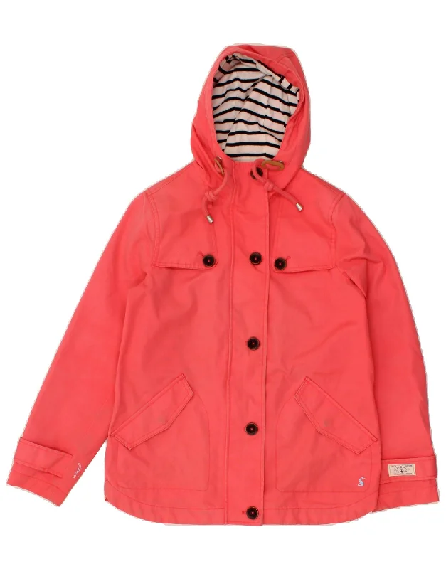 women's coats for those who prefer classic over trendyJOULES Womens Hooded Waterproof Jacket UK 8 Small  Pink Cotton