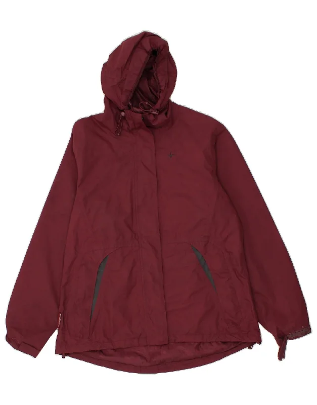 women's coats for vintage fashion enthusiastsMOUNTAIN WAREHOUSE Womens Hooded Rain Jacket UK 16 Large  Burgundy Nylon