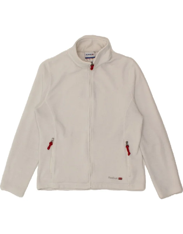 women's coats with Victorian-era influencesREEBOK Womens Fleece Jacket UK 12 Medium White Polyester