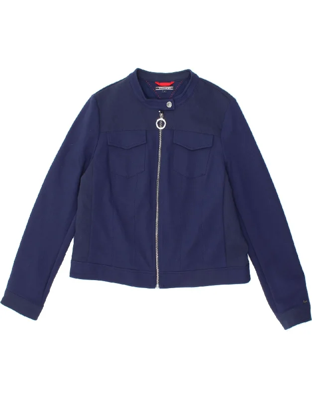 affordable women's coatsTOMMY HILFIGER Womens Crop Bomber Jacket US 12 Large Navy Blue