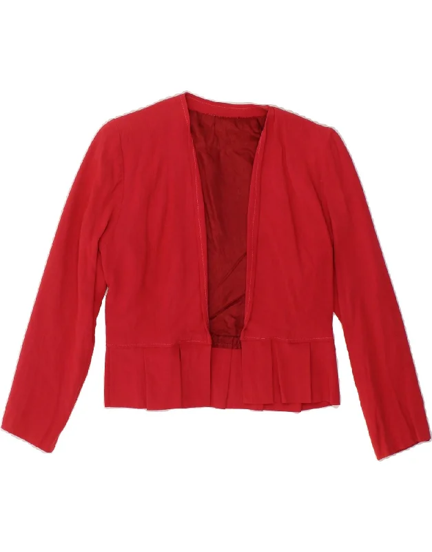 cozy women's coatsVINTAGE Womens 3/4 Sleeve Bolero Jacket UK 8 Small Red