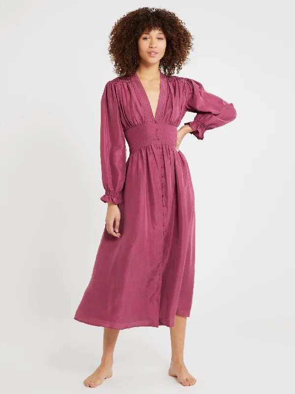 women's shift dressesAnya Dress in Plum Washed Silk