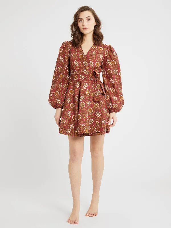 Retro DressNan Wrap Dress in Cinnabar