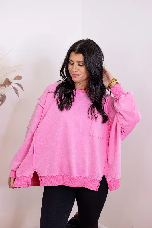 women's metallic dressesTrending On Washed Pink Pullover