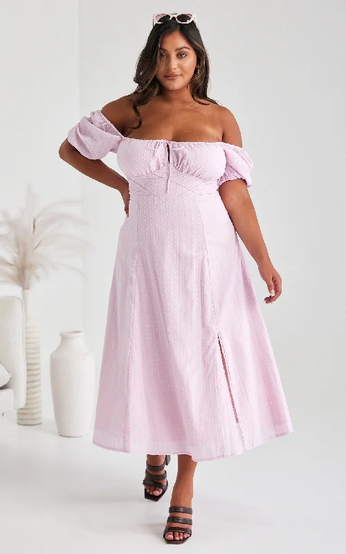 Bow-Tie DressKiaya Midi Dress - Pink Lilac Texture