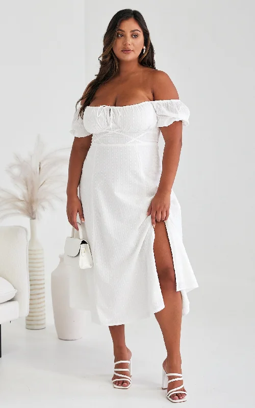 Body-Hugging DressKiaya Midi Dress - White Texture