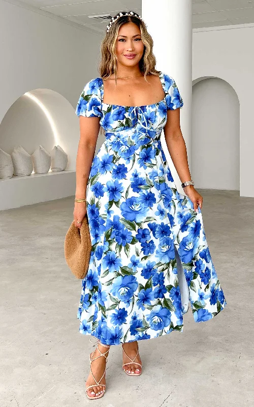 Skater DressKiaya Midi Dress - Blue Floral