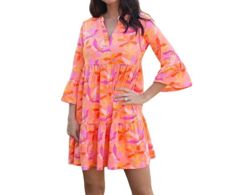 Cold-Shoulder DressLaguna Mini Dress Upf 50 In Paradise Calling Orange