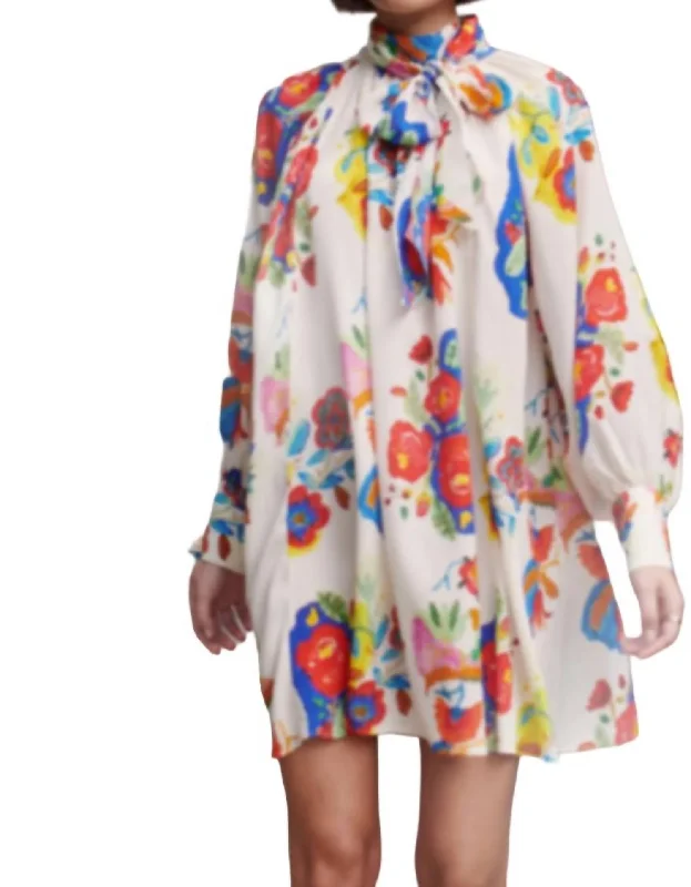 women's silk dressesLucine Mini Dress In Sierra Floral Bianco