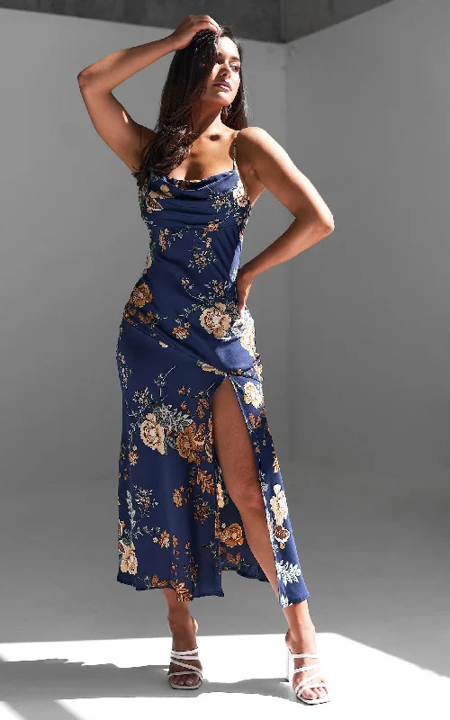 women's fashionable dressesMamacita Midi Dress - Navy Floral