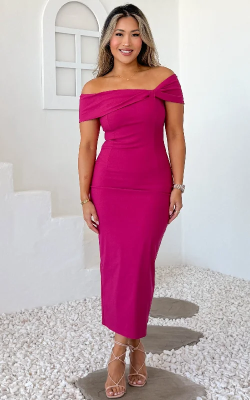 Body-Hugging DressMirella Midi Dress - Hot Pink