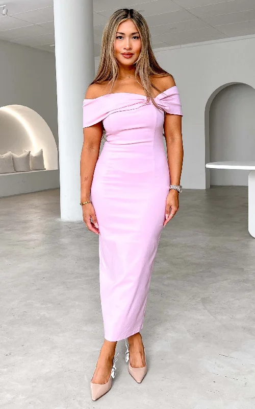 women's one-shoulder dressesMirella Midi Dress - Pink