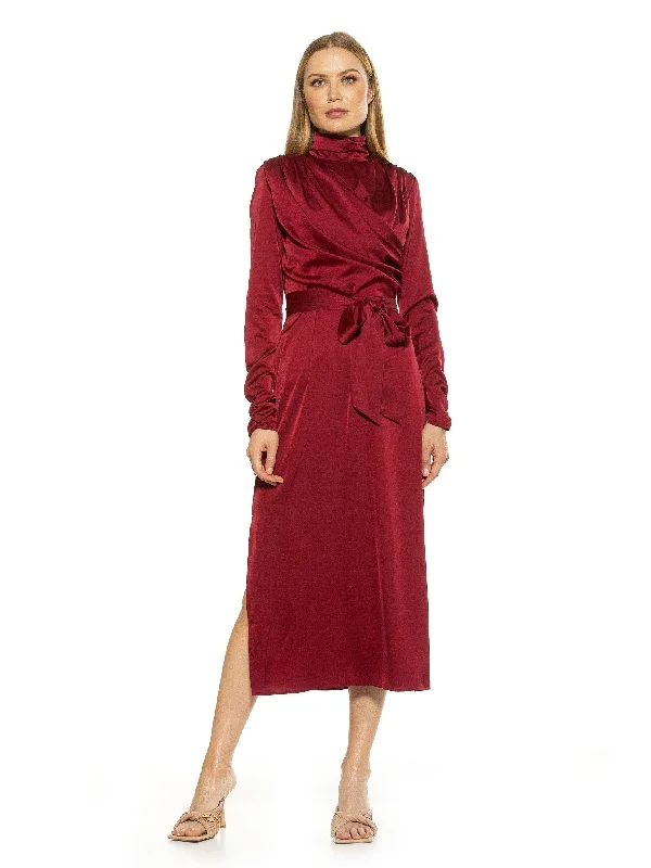 Body-Hugging DressMockneck Midi Dress